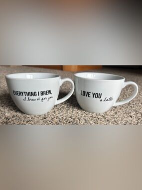 LOVE YOU a latte & EVERYTHING I BREW, I brew it for you White Coffee Mugs